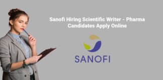 Sanofi Hiring Scientific Writer - Pharma Candidates Apply Online
