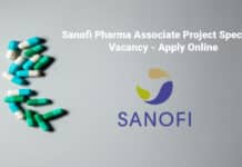 Sanofi Pharma Associate Project Specialist Vacancy - Apply Online