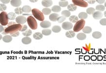 Suguna Foods B Pharma Job Vacancy 2021 - Quality Assurance