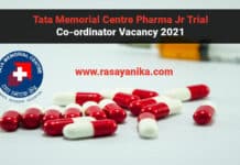 Tata Memorial Centre Pharma Jr Trial Co-ordinator Vacancy 2021