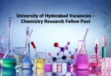 University of Hyderabad Vacancies - Chemistry Research Fellow Post