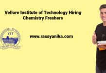 Vellore Institute of Technology Hiring Freshers - Chemistry Candidates Apply