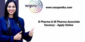 Wipro B Pharma & M Pharma Associate Vacancy - Apply Online