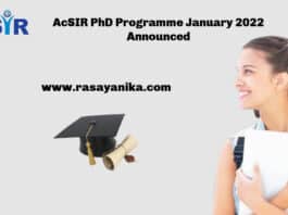 AcSIR PhD Programme January 2022 Announced - Applications Invited