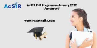 AcSIR PhD Programme January 2022 Announced - Applications Invited
