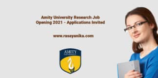 Amity University Research Job Opening 2021 - Applications Invited