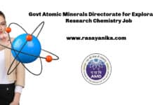 Govt Atomic Minerals Directorate for Exploration & Research Chemistry Job