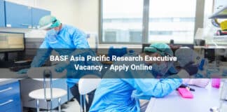 BASF Asia Pacific Research Executive Vacancy - Apply Online