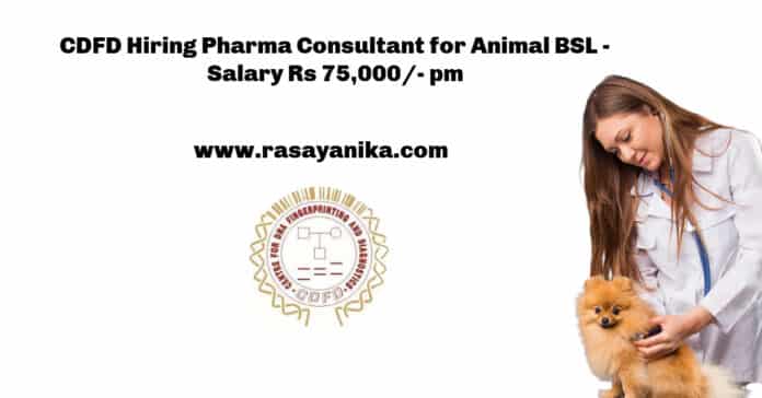 CDFD Hiring Pharma Consultant for Animal BSL - Applications Invited
