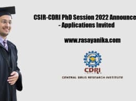 CSIR-CDRI PhD Session 2022 Announced - Applications Invited