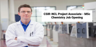 CSIR-NCL Project Associate - MSc Chemistry Job Opening