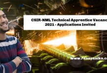 CSIR-NML Technical Apprentice Vacancy 2021 - Applications Invited