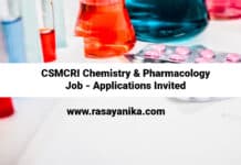 CSMCRI Chemistry & Pharmacology Job - Applications Invited