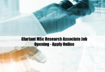 Clariant MSc Research Associate Job Opening - Apply Online