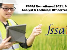 FSSAI Recruitment 2021: Food Analyst & Technical Officer Vacancy