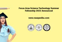 Focus Area Science Technology Summer Fellowship 2022 Announced