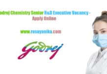 Godrej Chemistry Senior R&D Executive Vacancy - Apply Online