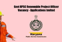 Govt HPSC Renewable Project Officer Vacancy - Applications Invited