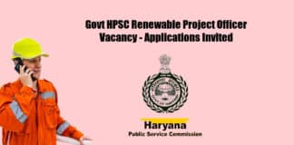 Govt HPSC Renewable Project Officer Vacancy - Applications Invited