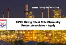 HPCL Hiring BSc & MSc Chemistry Project Associates - Apply