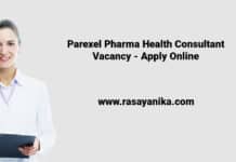 Parexel Pharma Health Consultant Vacancy - Apply Online