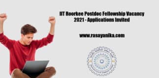 IIT Roorkee Postdoc Fellowship Vacancy 2021 - Applications Invited