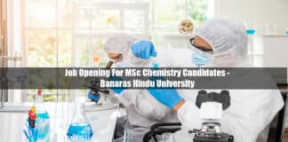 Job Opening For MSc Chemistry Candidates - Banaras Hindu University