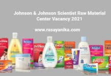 Johnson & Johnson Scientist Raw Material Center Vacancy 2021