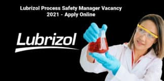 Lubrizol Process Safety Manager Vacancy 2021 - Apply Online