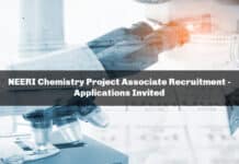 NEERI Chemistry Project Associate Recruitment - Applications Invited