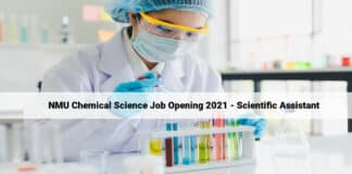 NMU Chemical Science Job Opening 2021 - Scientific Assistant