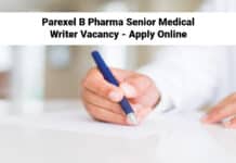 Parexel B Pharma Senior Medical Writer Vacancy - Apply Online