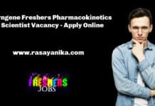 Syngene Freshers Pharmacokinetics Scientist Vacancy - Apply Online