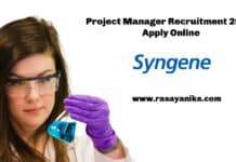 Syngene Project Manager Recruitment 2021 - Apply Online