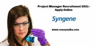 Syngene Project Manager Recruitment 2021 - Apply Online