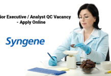 Syngene Senior Executive / Analyst QC Vacancy - Apply Online