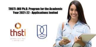 THSTI-JNU Ph.D. Program for the Academic Year 2021-22 - Applications Invited