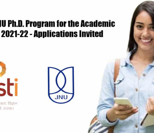 THSTI-JNU Ph.D. Program for the Academic Year 2021-22 - Applications Invited