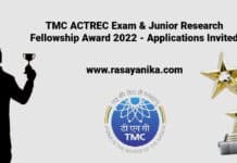 TMC ACTREC Exam & Junior Research Fellowship Award 2022 - Applications Invited