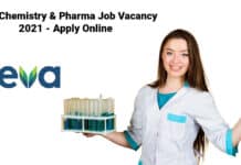 Teva Chemistry & Pharma Job Vacancy 2021 - Apply Online