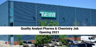 Teva Quality Analyst Pharma & Chemistry Job Opening 2021