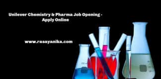 Unilever Chemistry & Pharma Job Opening - Apply Online