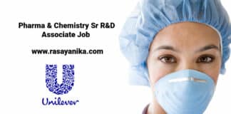 Unilever Pharma & Chemistry Job 2021 - Sr R&D Associate