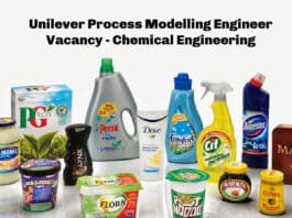 Unilever Process Modelling Engineer Vacancy - Chemical Engineering