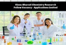 Visva-Bharati Chemistry Research Fellow Vacancy - Applications Invited