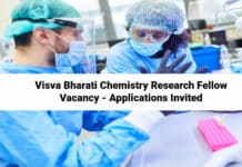 Visva Bharati Chemistry Research Fellow Vacancy - Applications Invited