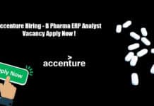 Accenture Hiring - B Pharma ERP Analyst Vacancy Apply Now !