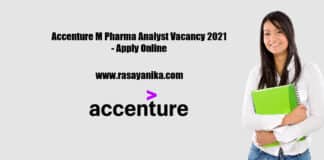 Accenture M Pharma Analyst Vacancy 2021 - Apply Online