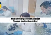 Amity University Research Assistant Vacancy - Applications Invited