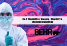 BHER Chemist Post Vacancy - Chemistry & Chemical Engineering